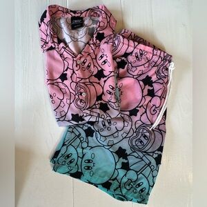 NWOT Kirby Nintendo Men’s Shirt and Swim Trunks Small + Medium